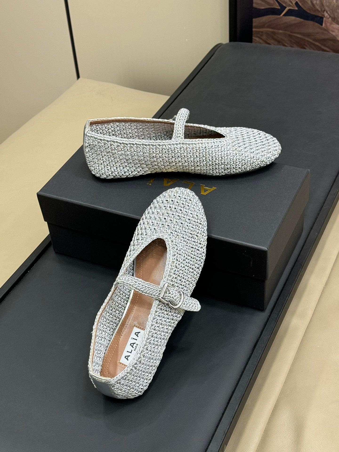 HANDWOVEN BALLET FLAT LIGHT BLUE - 35
