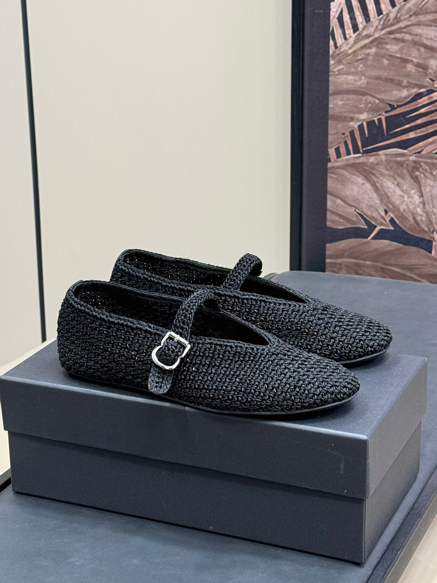 HANDWOVEN BALLET FLAT BLACK - 35