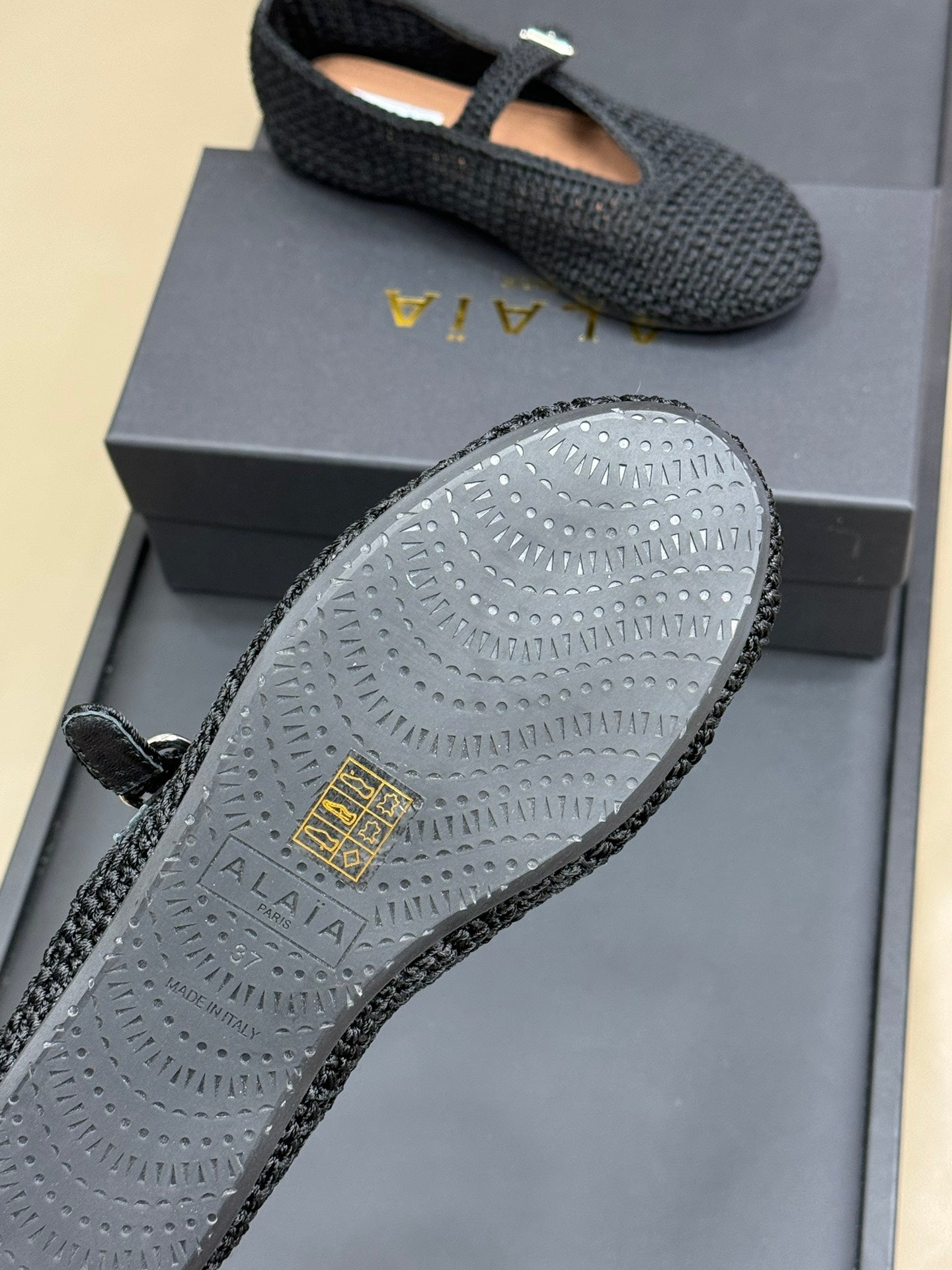 HANDWOVEN BALLET FLAT BLACK - 35