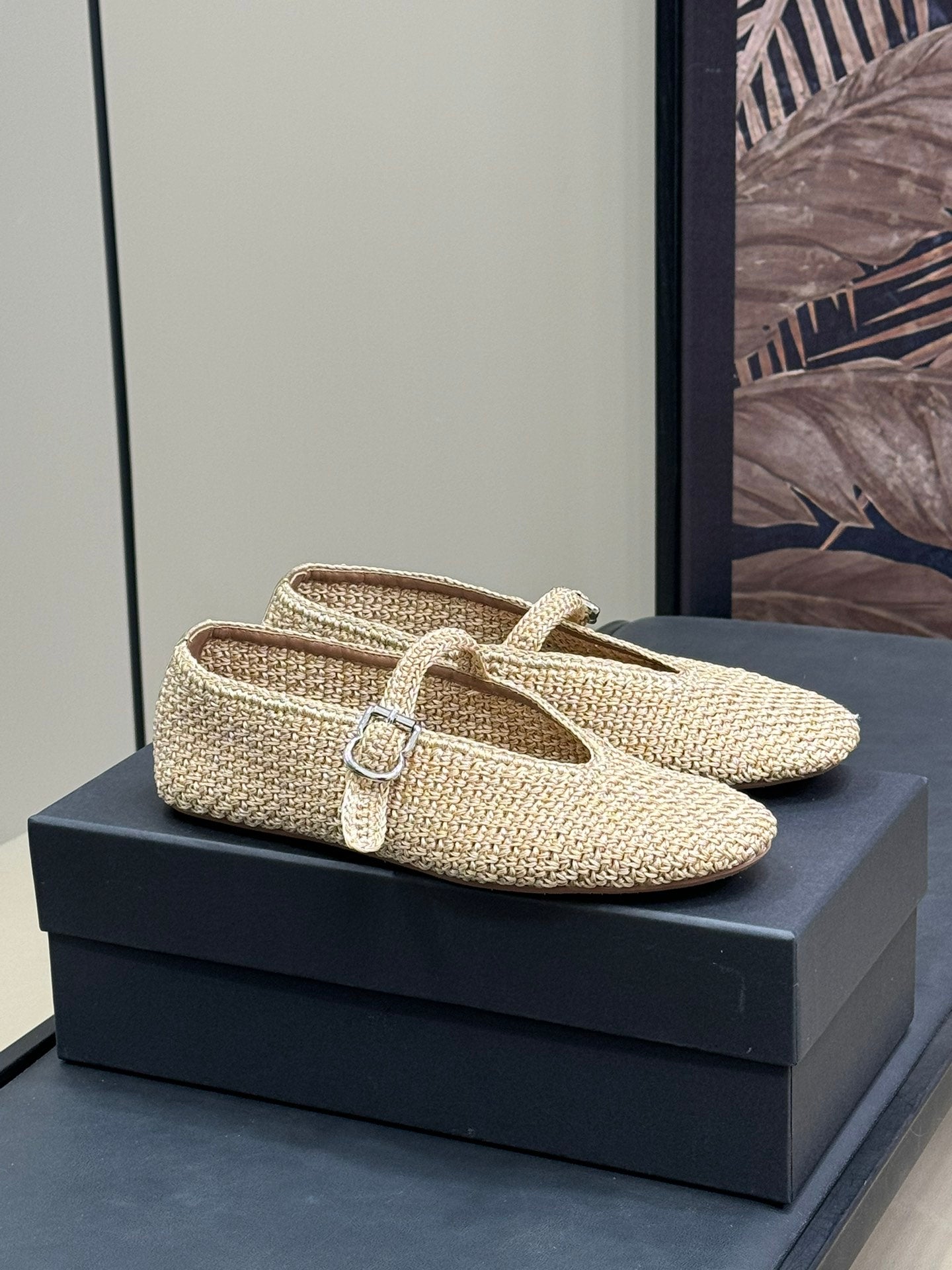HANDWOVEN BALLET FLAT BEIGE - 35
