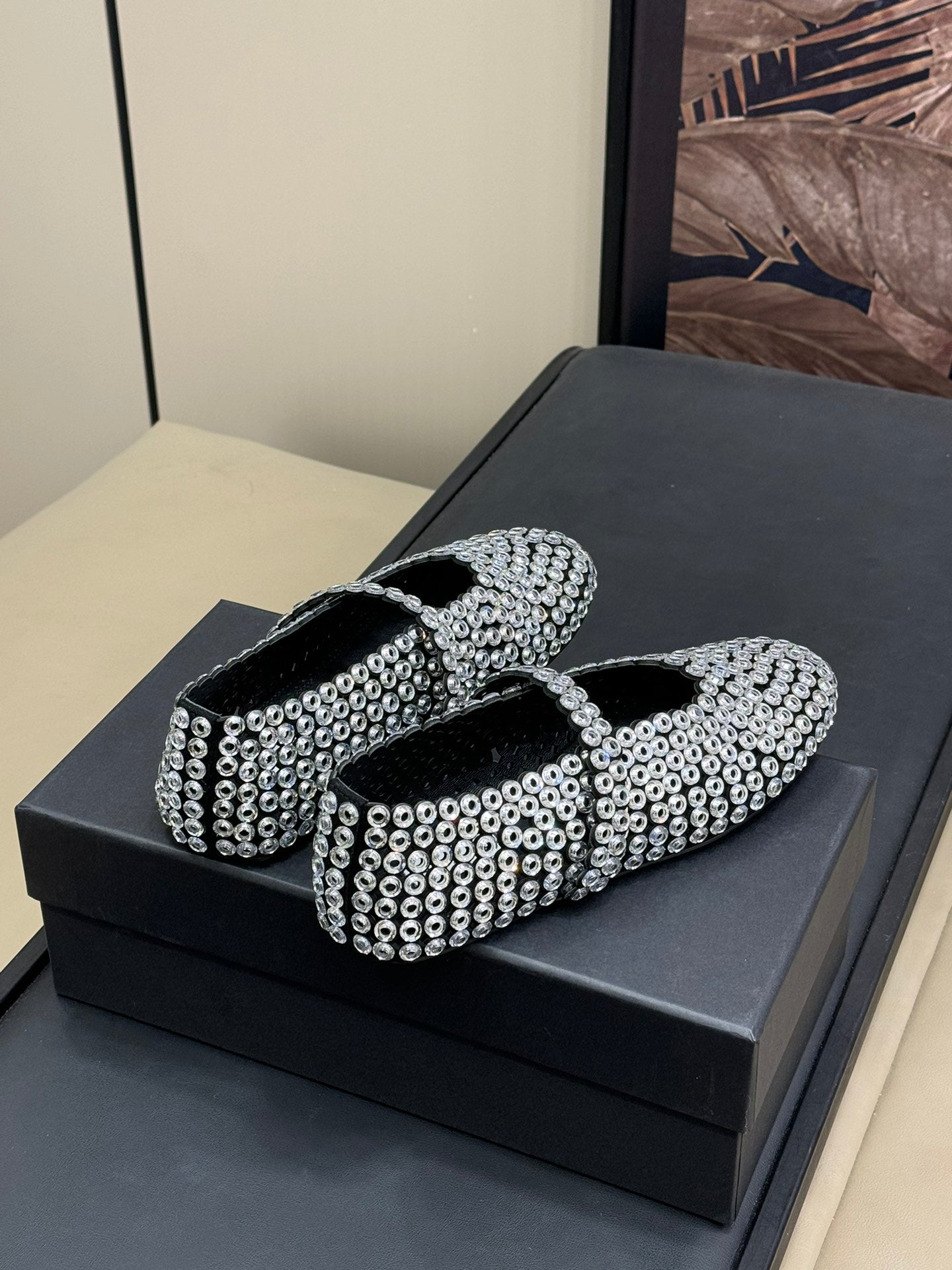CRYSTAL-EMBELLISHED BALLERINA SHOES WHITE - 35