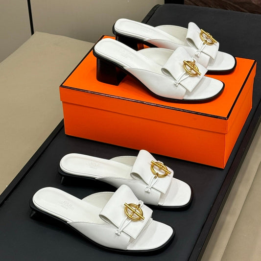 ISLE SANDAL IN WHITE CALFSKIN - 35 / 1 cm
