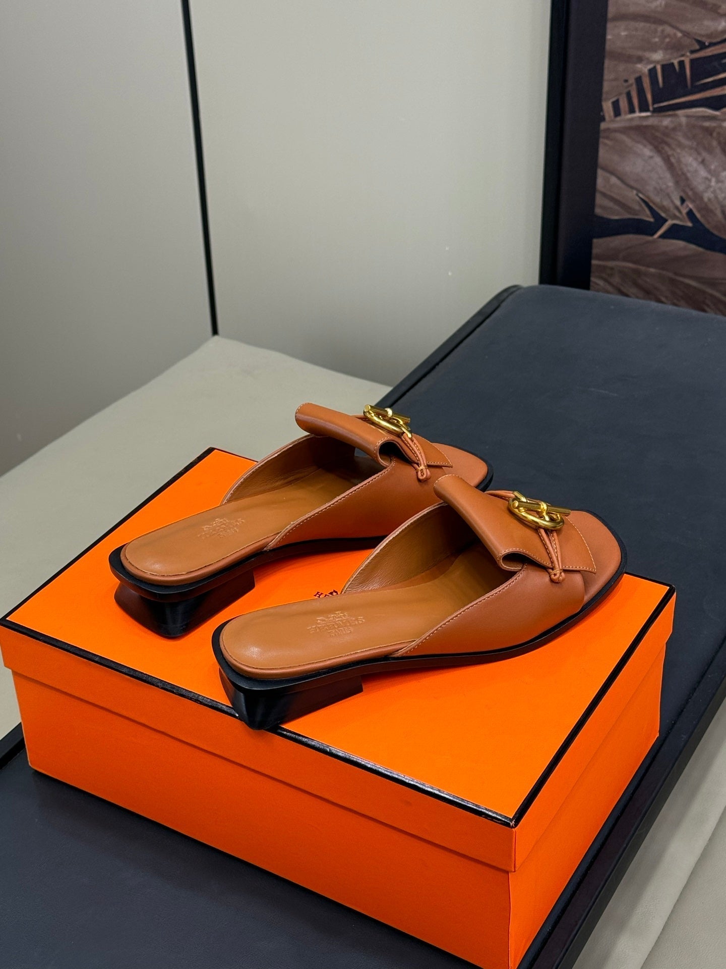 ISLE SANDAL IN BRONZE BROWN CALFSKIN - 35 / 1 cm