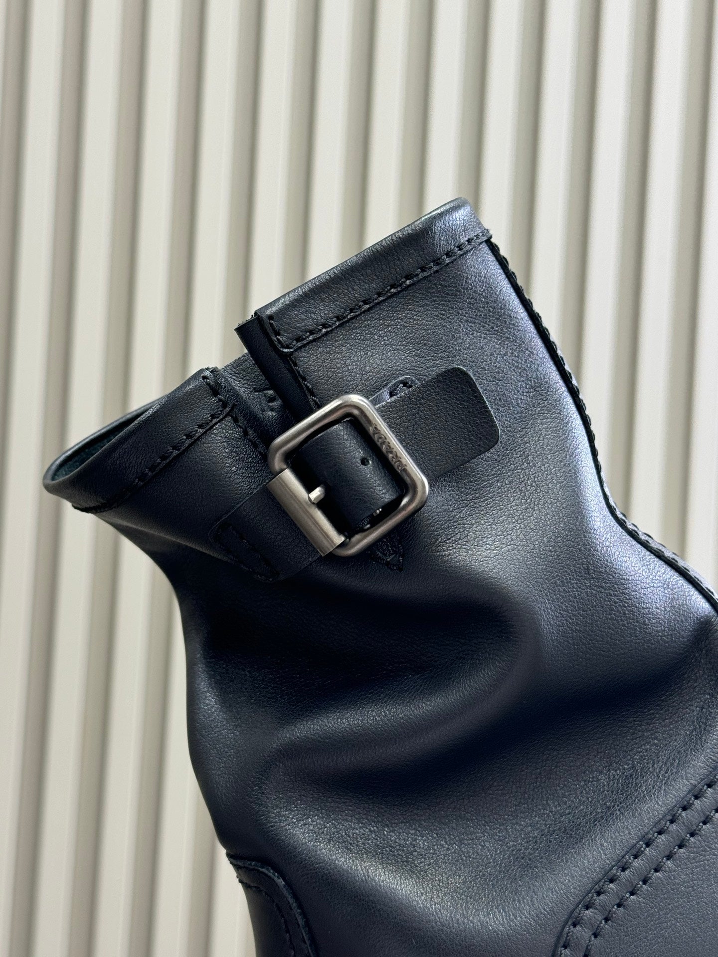 PRADA 25S ANKLE BOOTS IN DARK BLACK BROWN CALFSKIN - 35