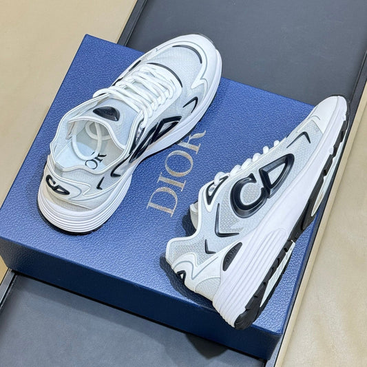 DIOR 26S B30 КРОСІВКИ COUNTDOWN TECH З БІЛОЇ ТЕХНІЧНОЇ ТКАНИНИ ТА ЗАМШІ