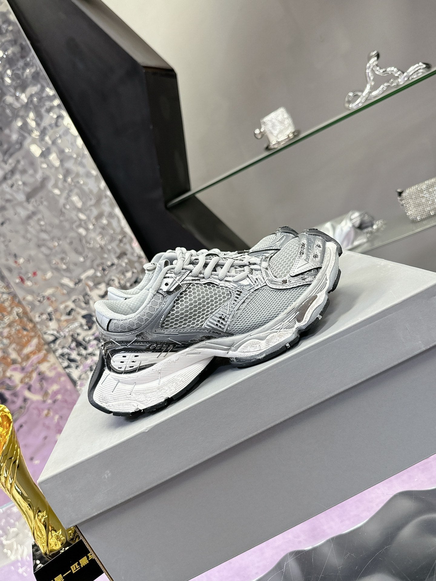 STAPLER SNEAKER IN GRAY POLYURETHANE AND POLYESTER - 35