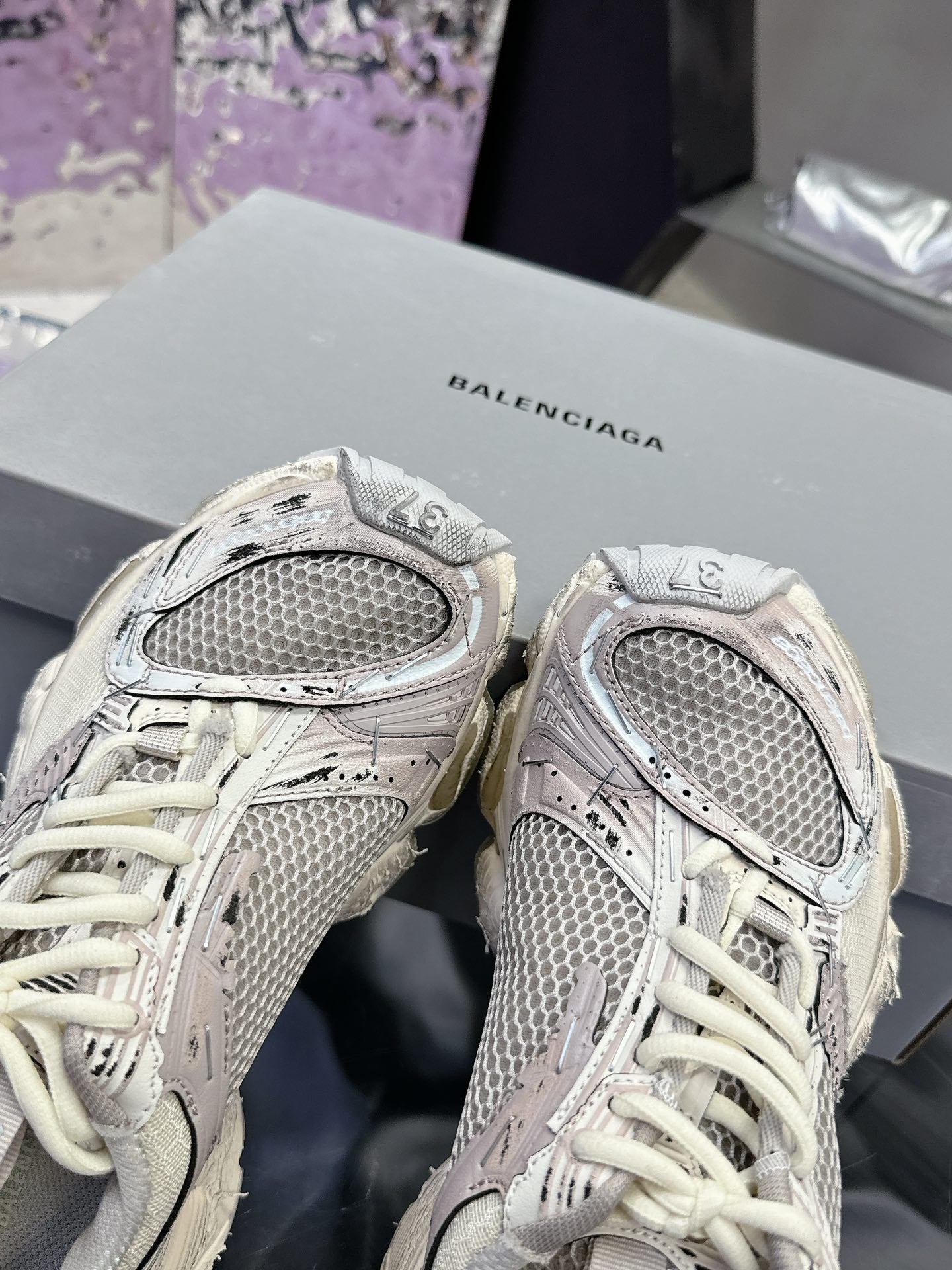 STAPLER SNEAKER IN BEIGE AND GREY POLYURETHANE AND POLYESTER - 35