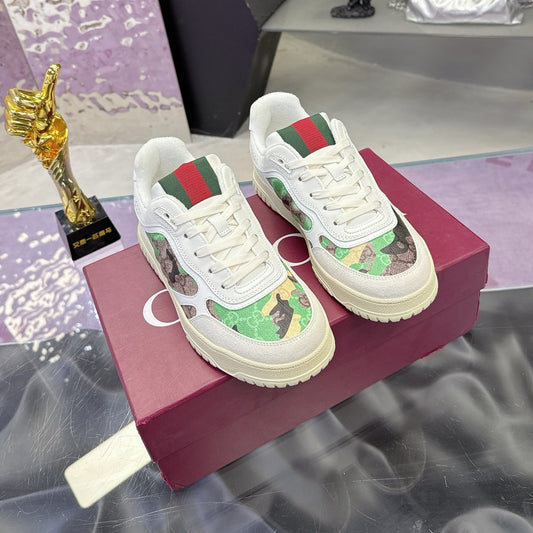 КРОСІВКИ GUCCI 26S З БІЛОЇ ТА ЗЕЛЕНОЇ ТЕЛЯЧОЇ ШКІРИ