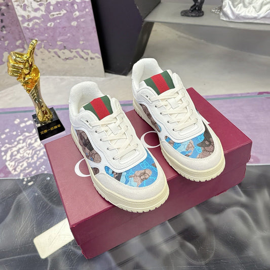 КРОСІВКИ GUCCI 26S З БІЛОЇ ТА СИНЬОЇ ШКІРИ ТЕЛЯТИ