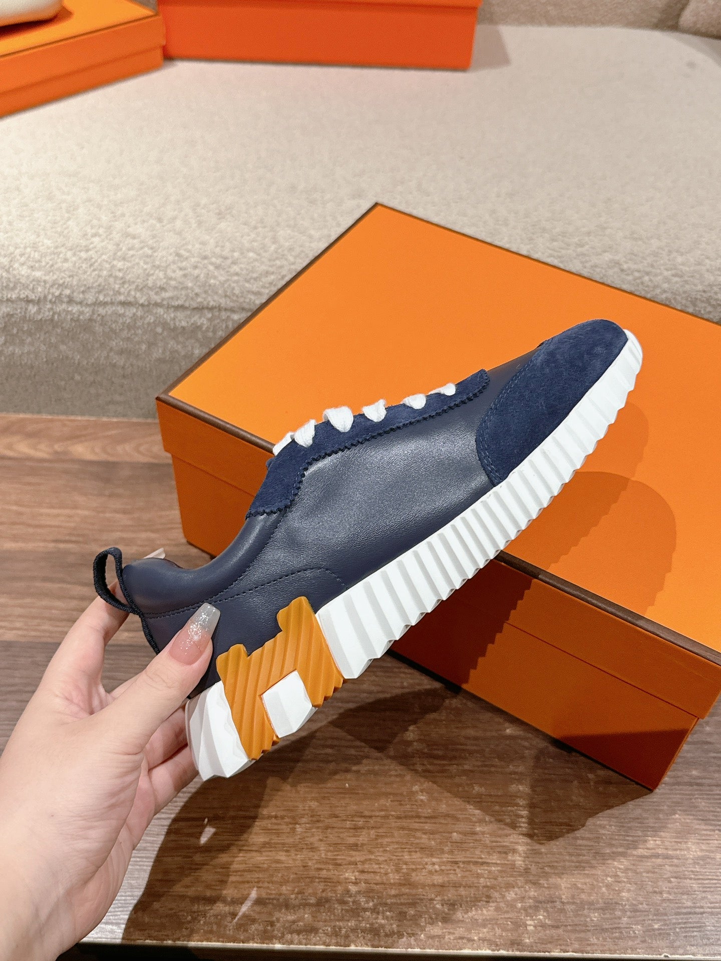 MAINLAND SNEAKER IN NAVY BLUE SUEDE AND CALFSKIN 959296 - 35