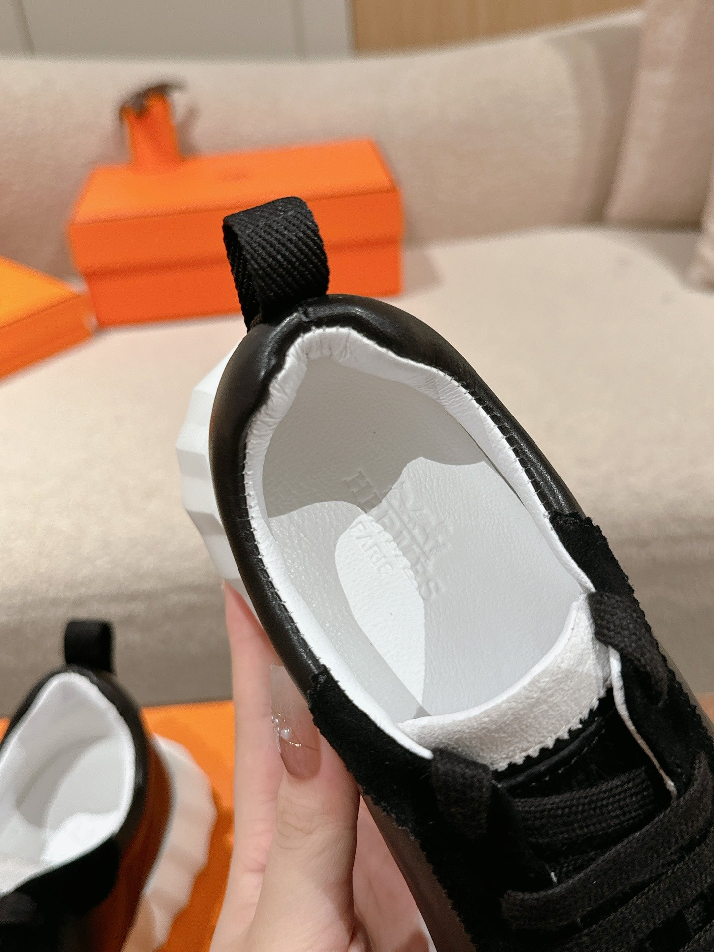MAINLAND SNEAKER IN BLACK SUEDE AND CALFSKIN - 35