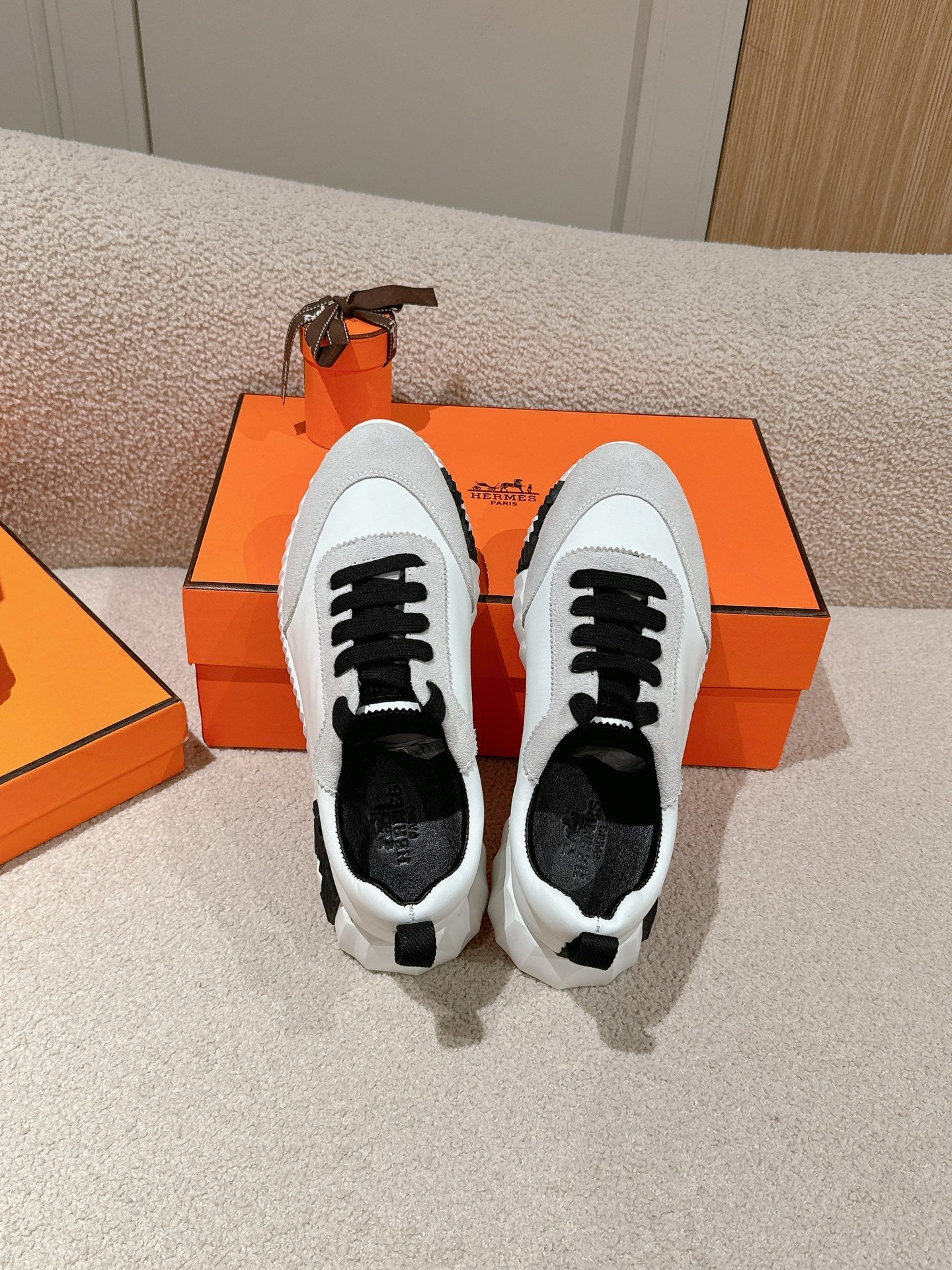 MAINLAND SNEAKER IN PALE GRAY SUEDE AND WHITE CALFSKIN - 35