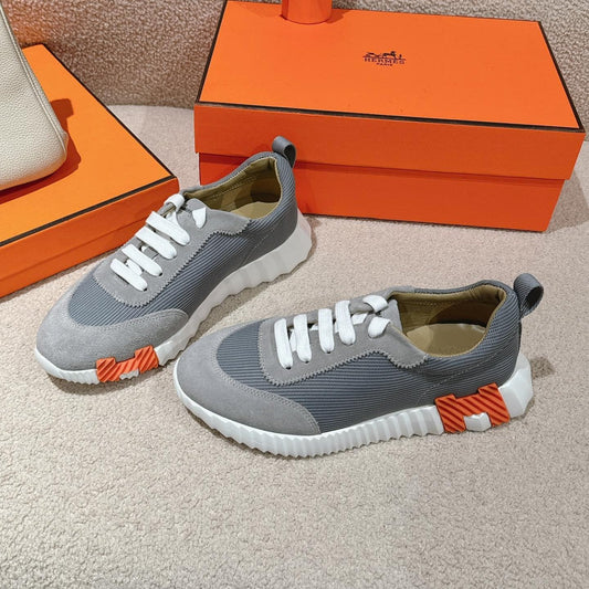 MAINLAND SNEAKER IN ASH GRAY SUEDE AND SHARK GRAY BREATHABLE MESH FABRIC - 35