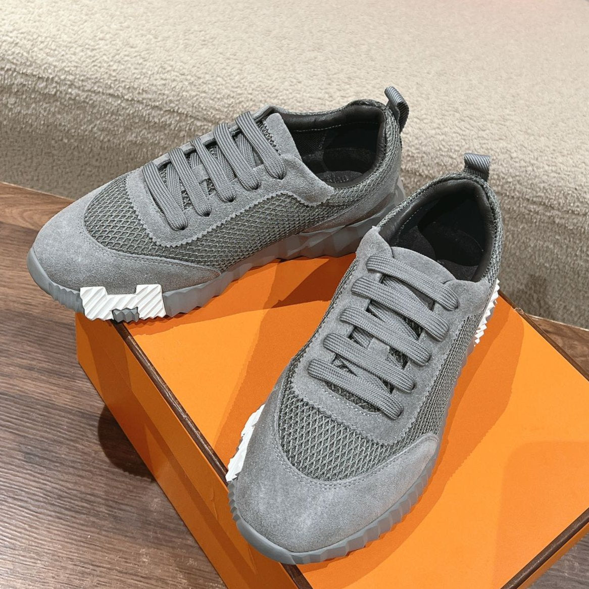 MAINLAND SNEAKER IN MOUSE GRAY SUEDE AND BREATHABLE MESH FABRIC - 35
