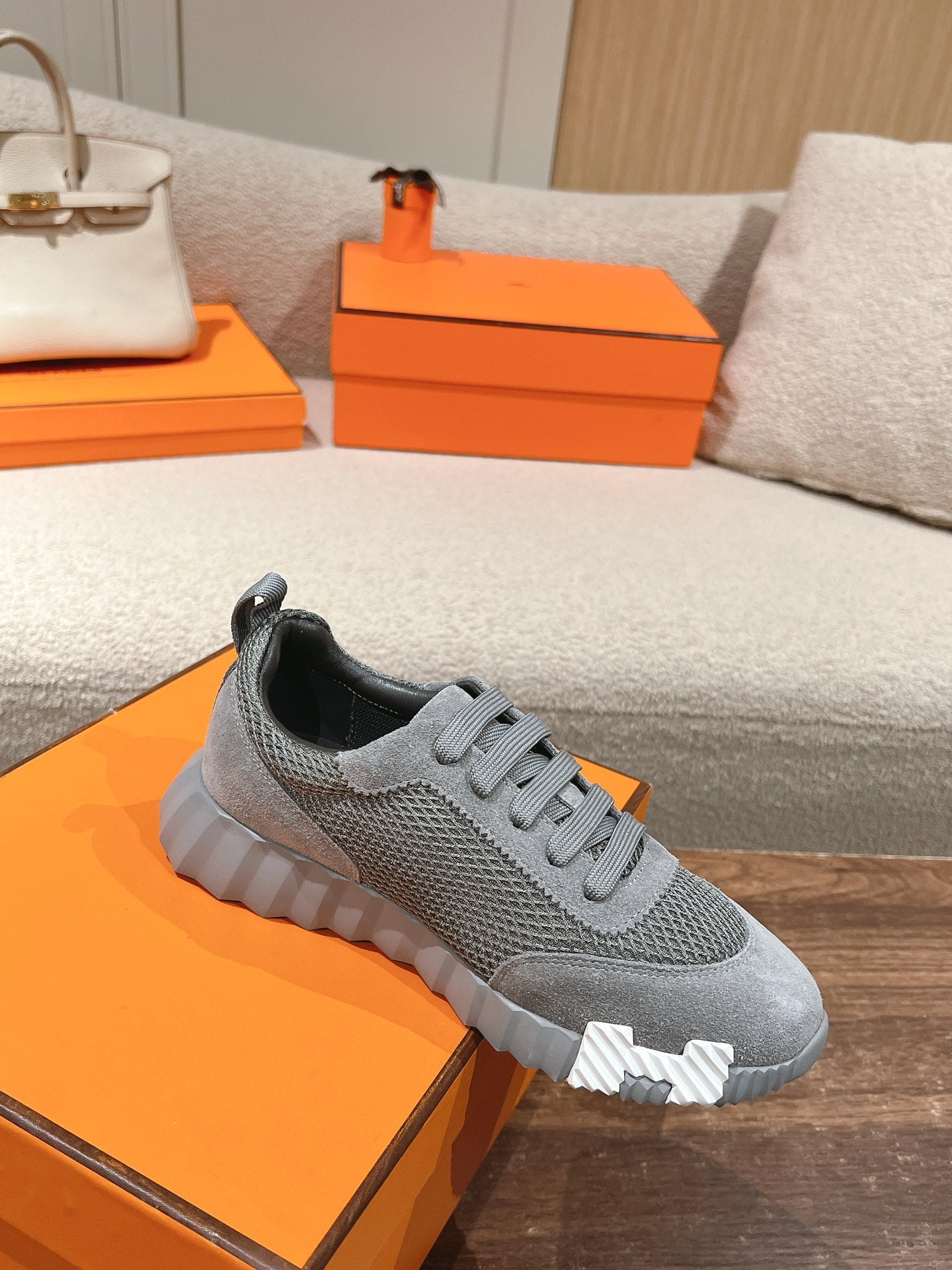 MAINLAND SNEAKER IN MOUSE GRAY SUEDE AND BREATHABLE MESH FABRIC - 35