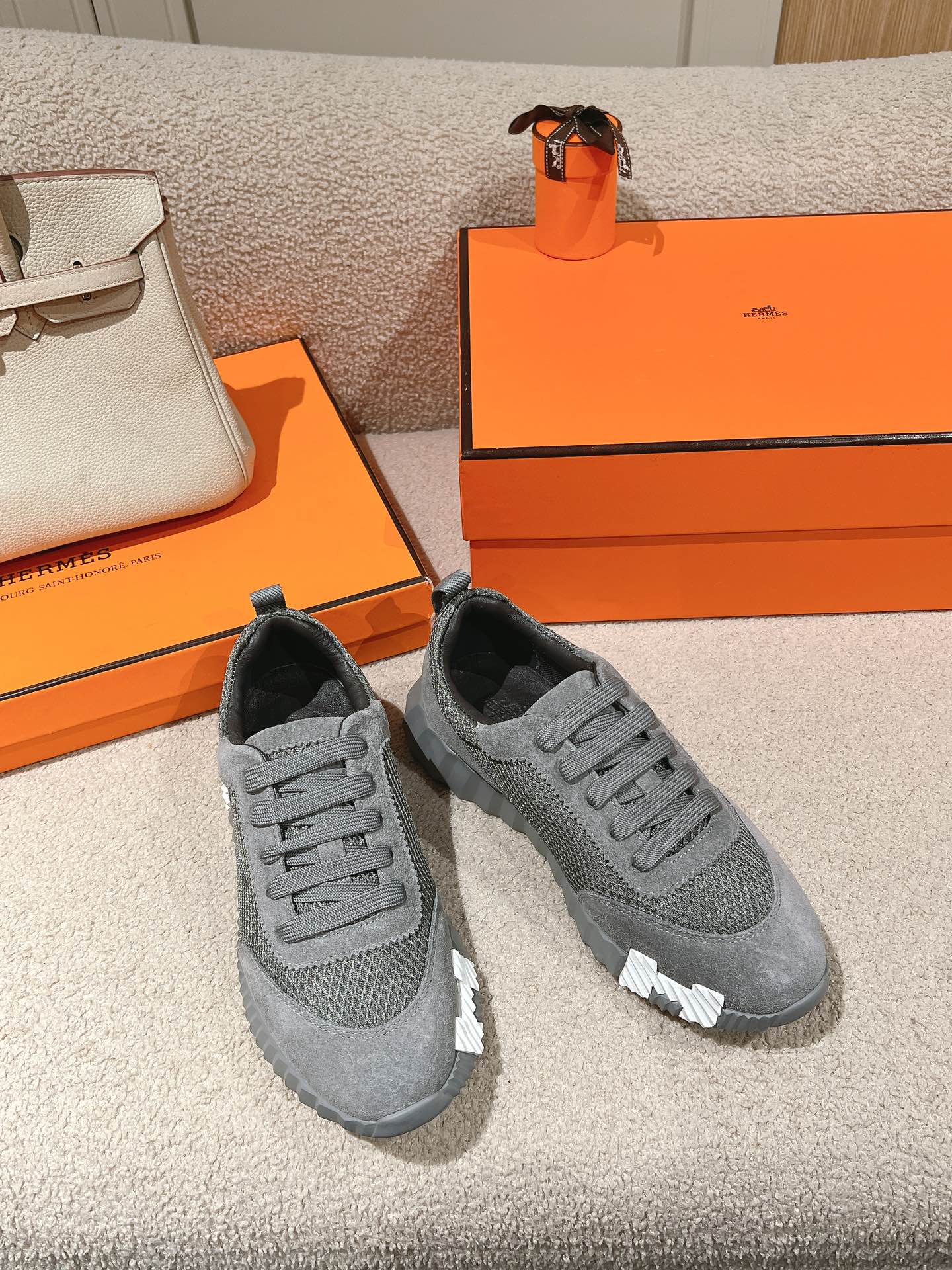 MAINLAND SNEAKER IN MOUSE GRAY SUEDE AND BREATHABLE MESH FABRIC - 35