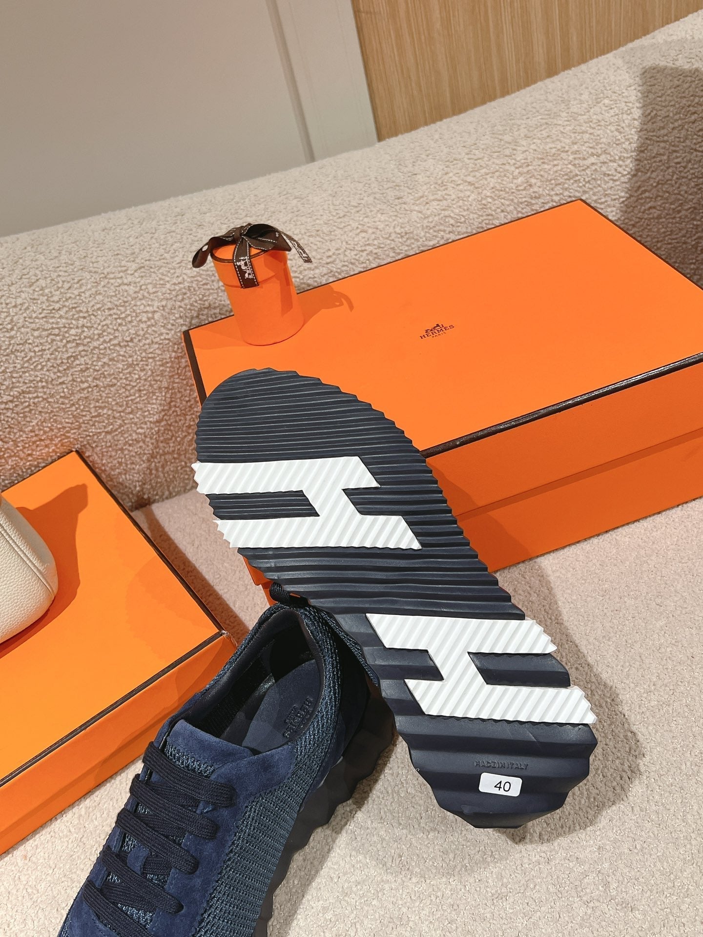 MAINLAND SNEAKER IN CLASSIC BLUE SUEDE AND BREATHABLE MESH FABRIC - 35