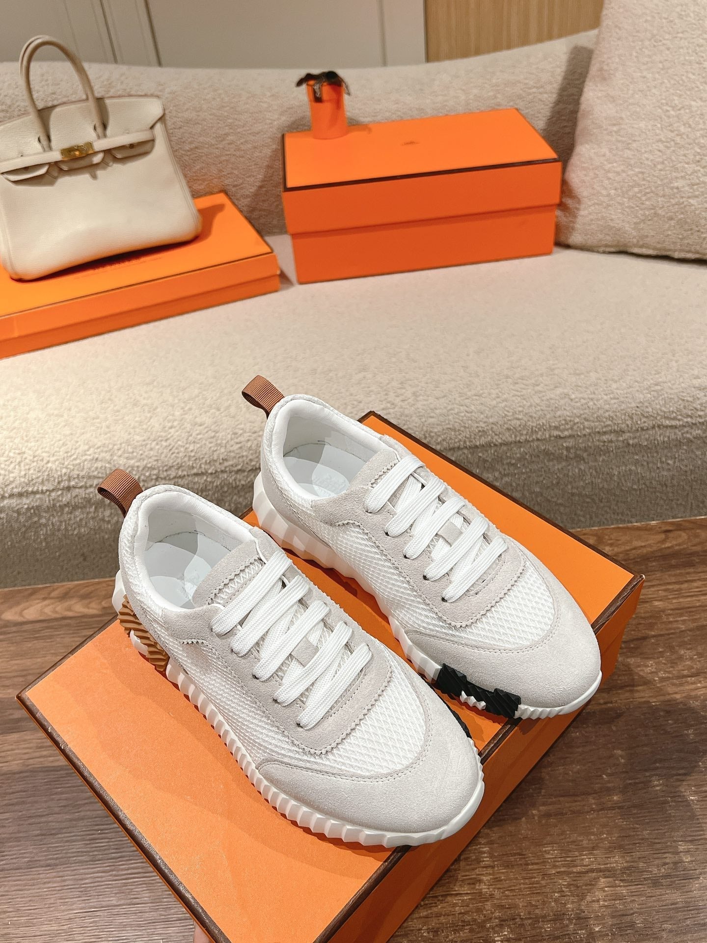 MAINLAND SNEAKER IN PALE GRAY SUEDE AND WHITE BREATHABLE MESH FABRIC - 35