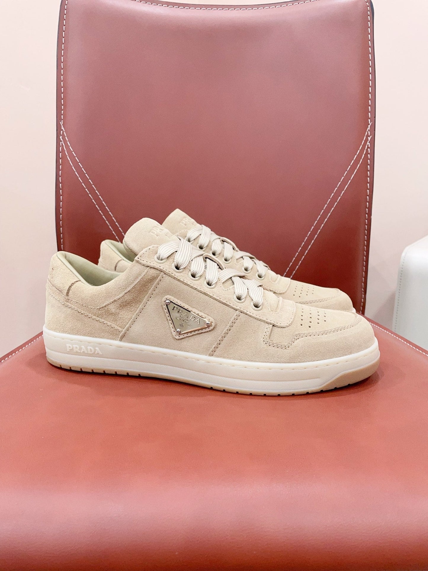 PRA DOWNTOWN PERFORATED SNEAKERS BEIGE SUEDE - 35