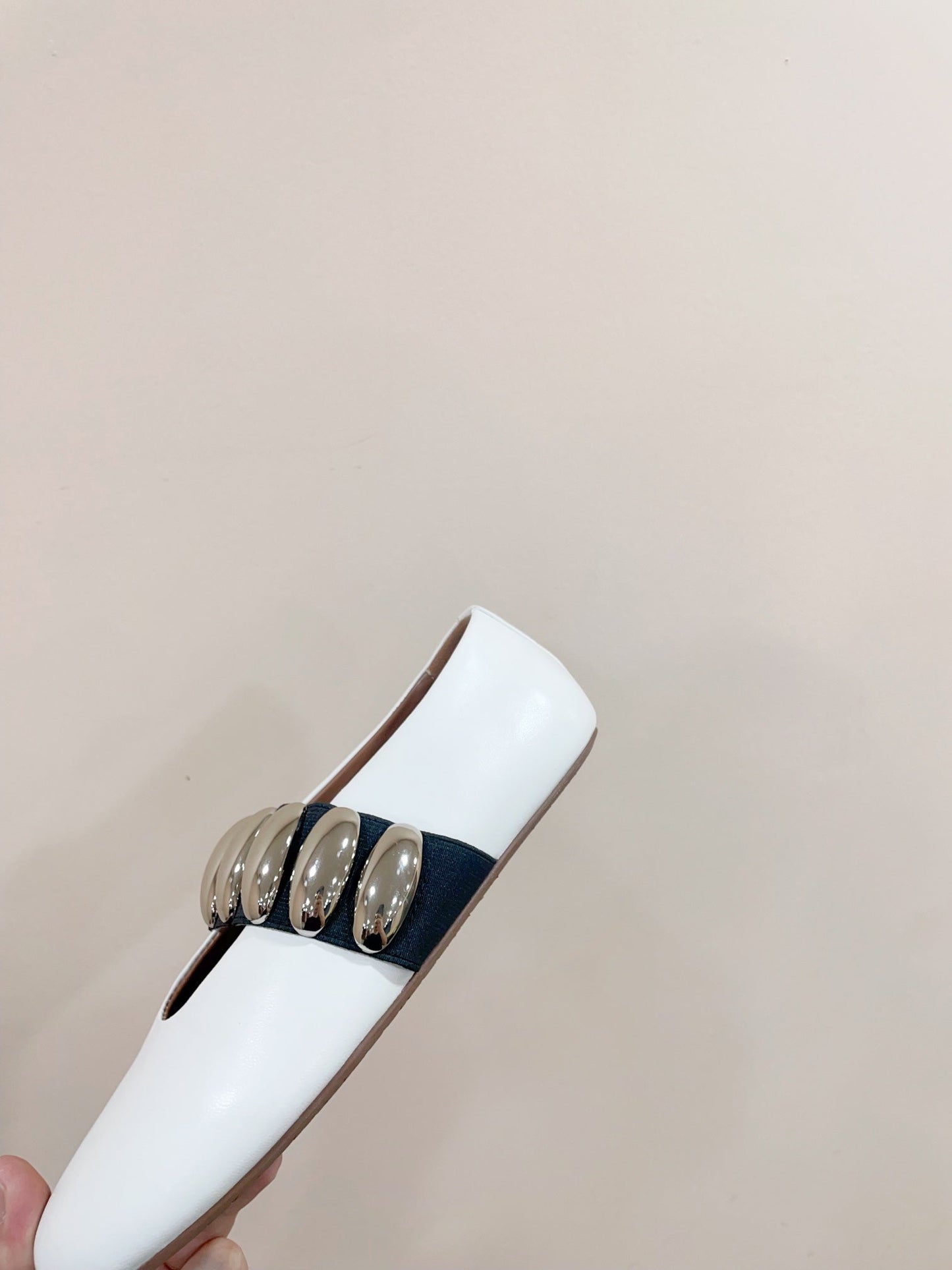 ALAIA TRIBALE BALLET FLATS IN WHITE LAMBSKIN - 35