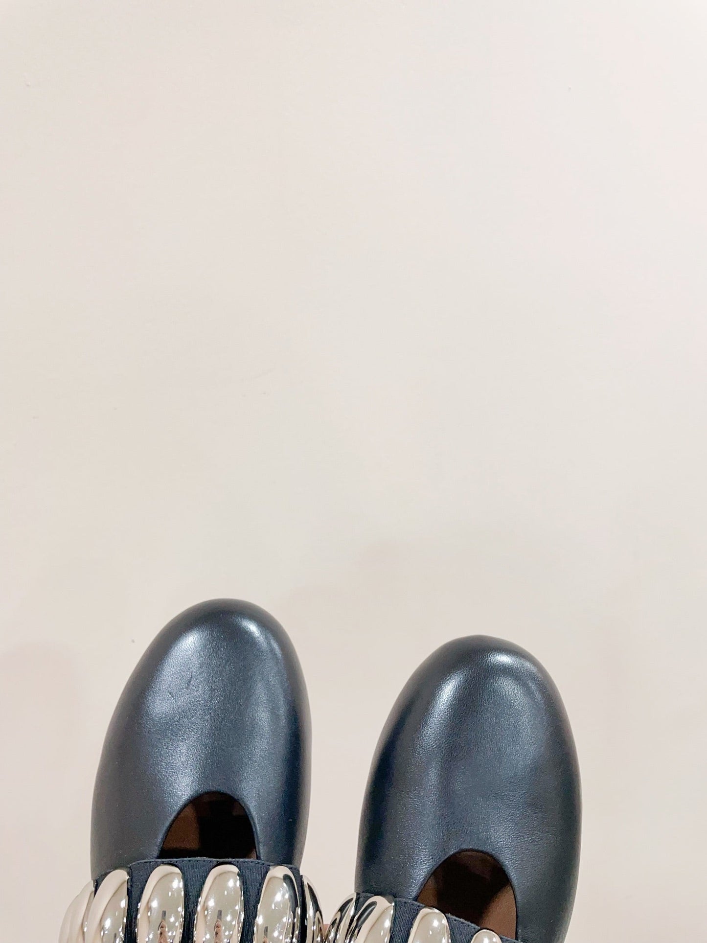 ALAIA TRIBALE BALLET FLATS IN BLACK LAMBSKIN - 35