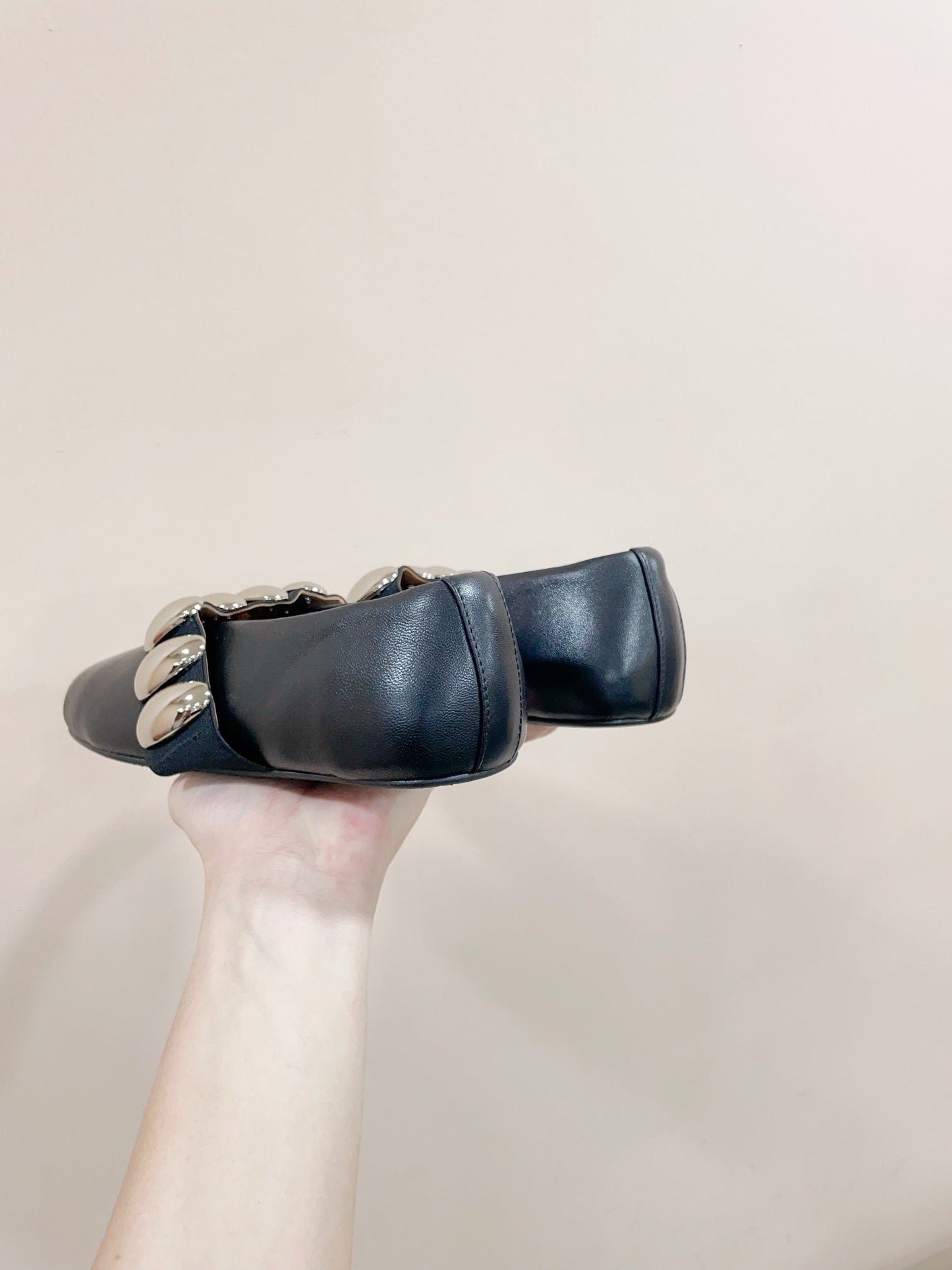 ALAIA TRIBALE BALLET FLATS IN BLACK LAMBSKIN - 35