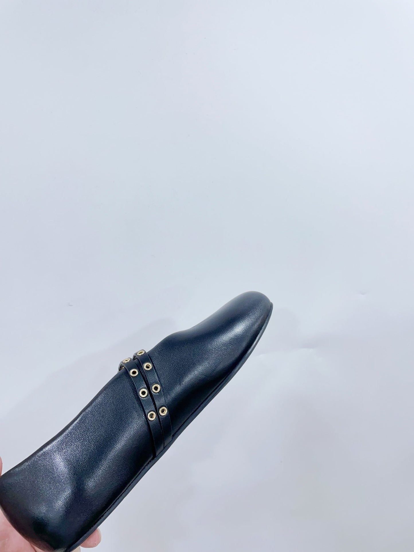 ALAIA MARY JANE SHOES IN BLACK LAMBSKIN WITH GOLD HARDWARE - 35