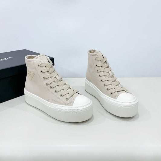 HIGH-TOP SEANKERS IN BEIGE CANVAS - 35