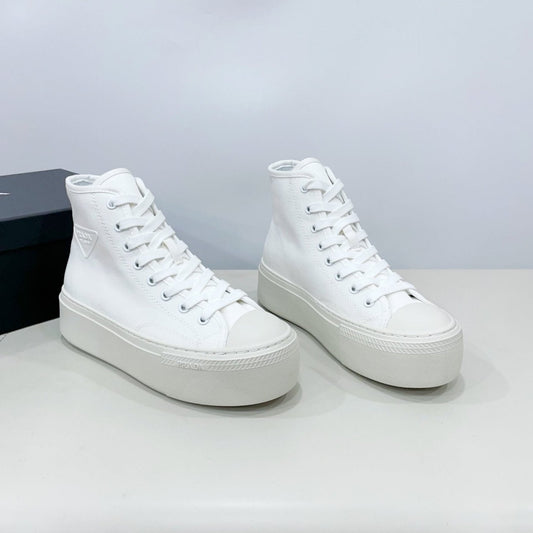 HIGH-TOP SEANKERS IN WHITE CANVAS - 35