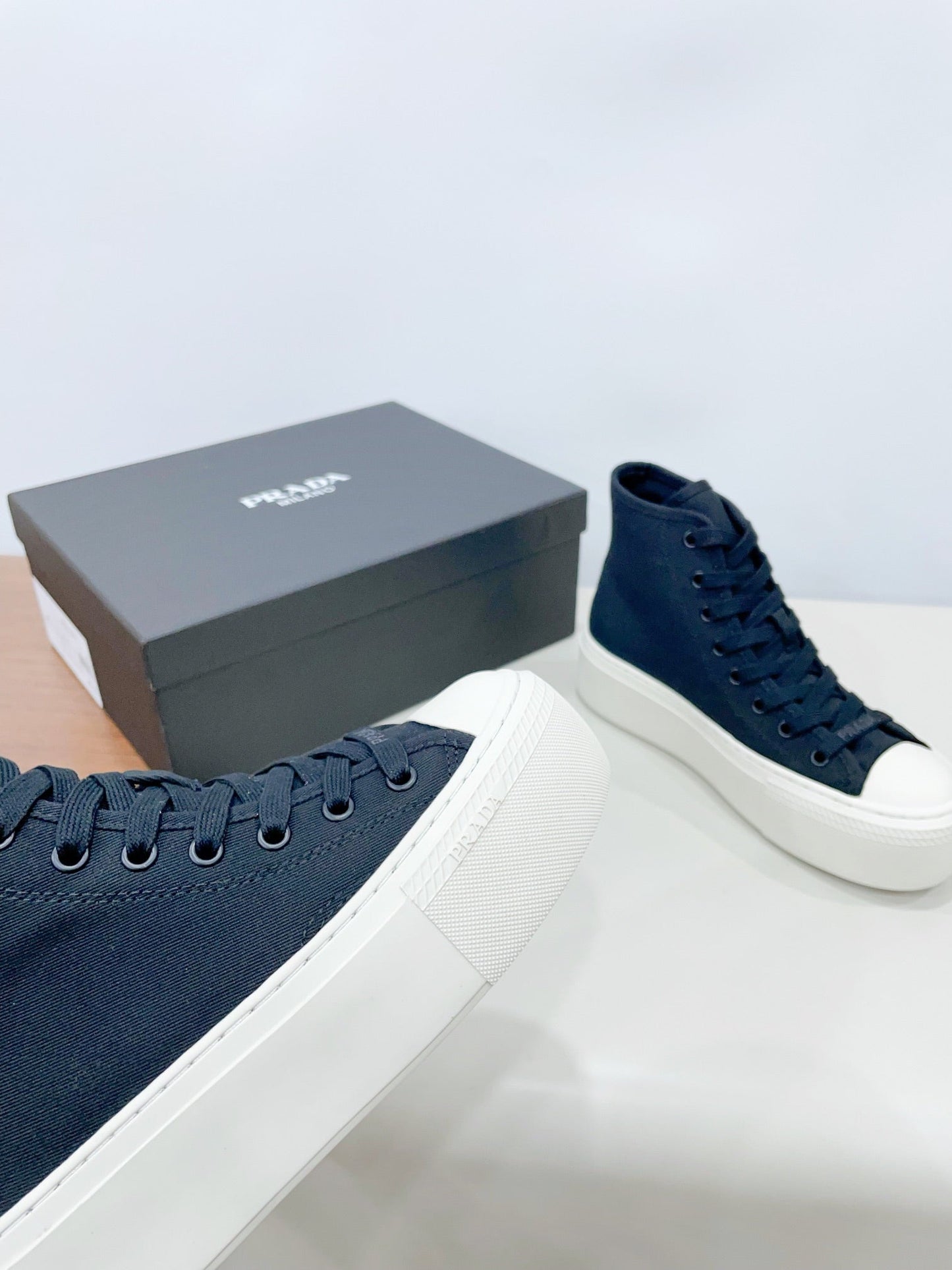 HIGH-TOP SEANKERS IN SPACE BLUE CANVAS - 35