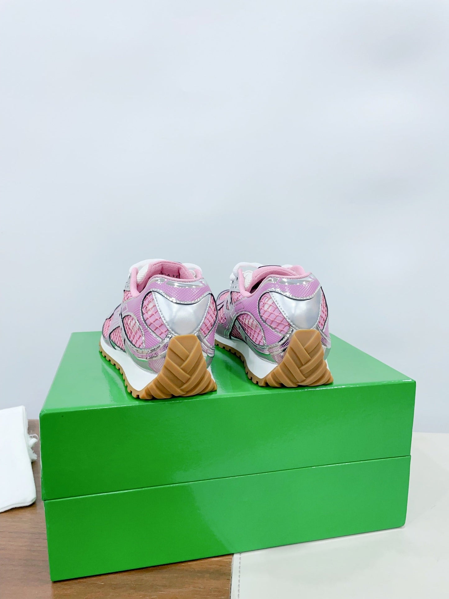 ORBIT SNEAKER IN BLUSH PINK TECHNICAL FABRIC AND METALLIC MESH - 35