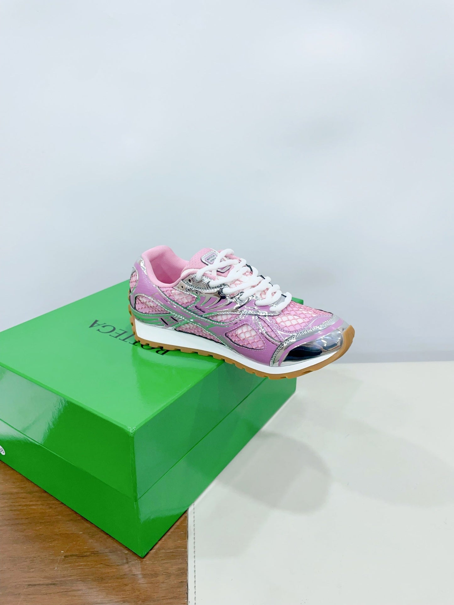 ORBIT SNEAKER IN BLUSH PINK TECHNICAL FABRIC AND METALLIC MESH - 35