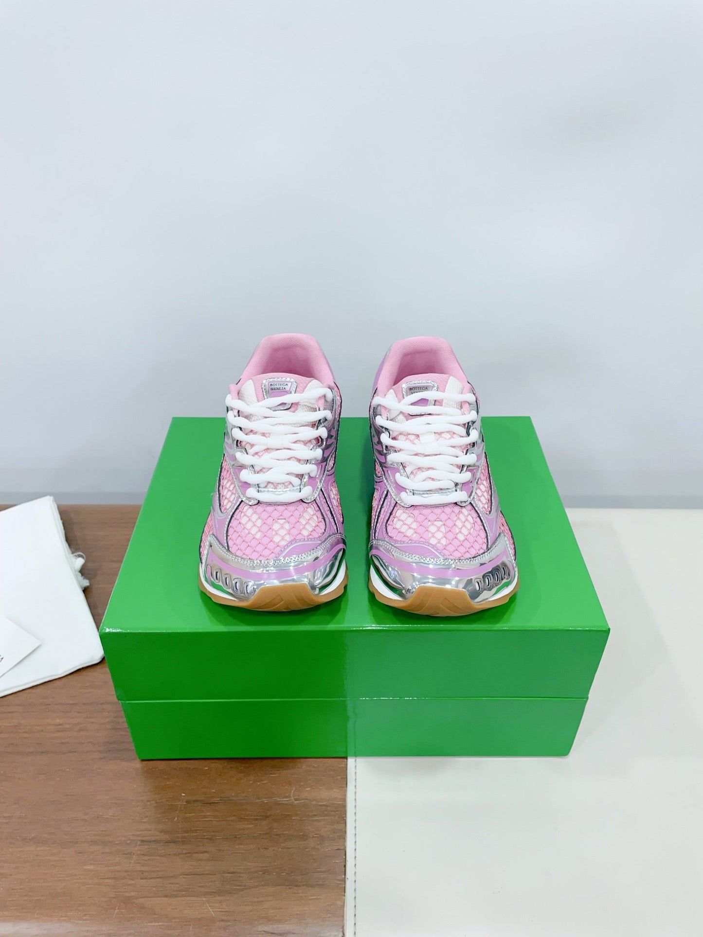 ORBIT SNEAKER IN BLUSH PINK TECHNICAL FABRIC AND METALLIC MESH - 35