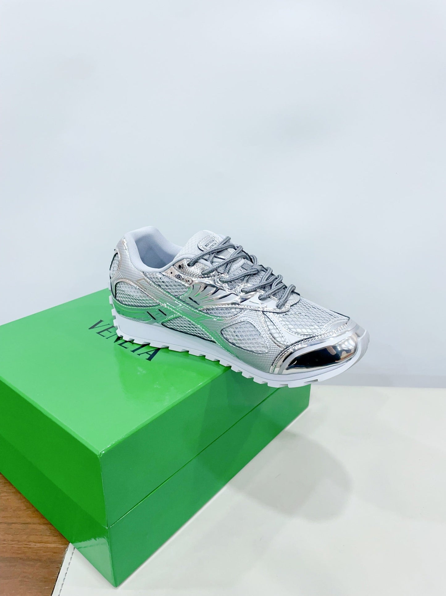 ORBIT SNEAKER IN SILVER TECHNICAL FABRIC AND METALLIC MESH - 35