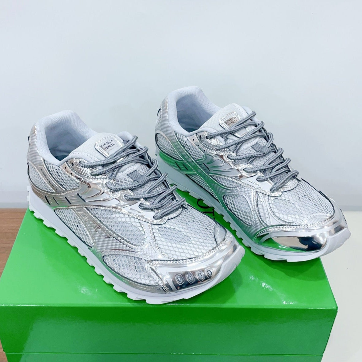 ORBIT SNEAKER IN SILVER TECHNICAL FABRIC AND METALLIC MESH - 35