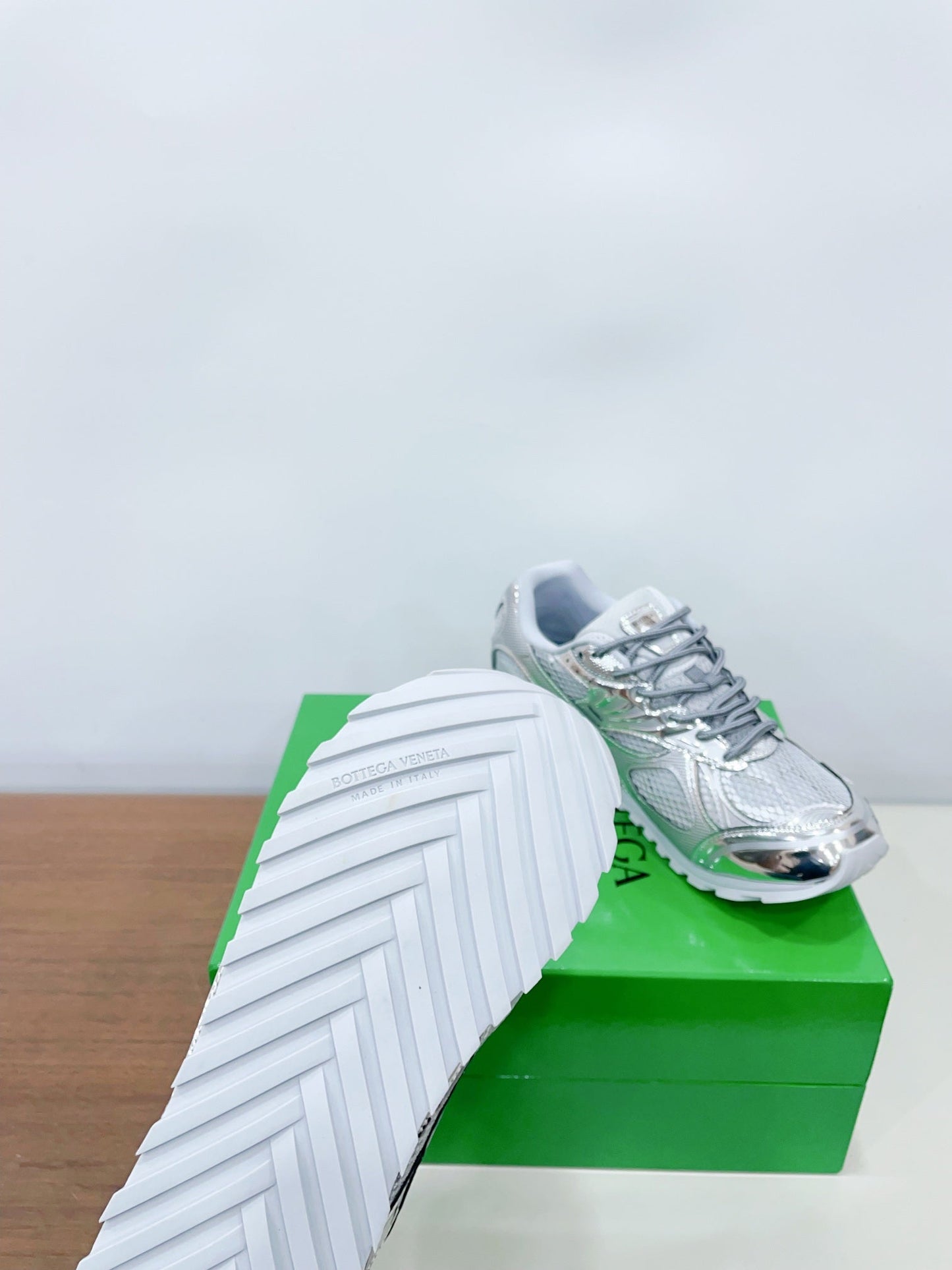 ORBIT SNEAKER IN SILVER TECHNICAL FABRIC AND METALLIC MESH - 35