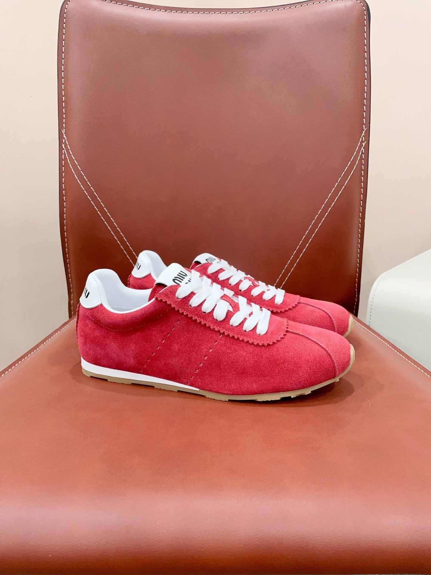 PLUME SUEDE SNEAKERS WATERMELON - 35