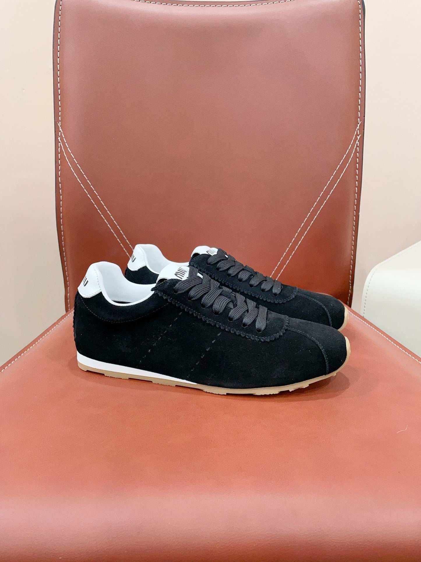 PLUME SUEDE SNEAKERS BLACK - 35