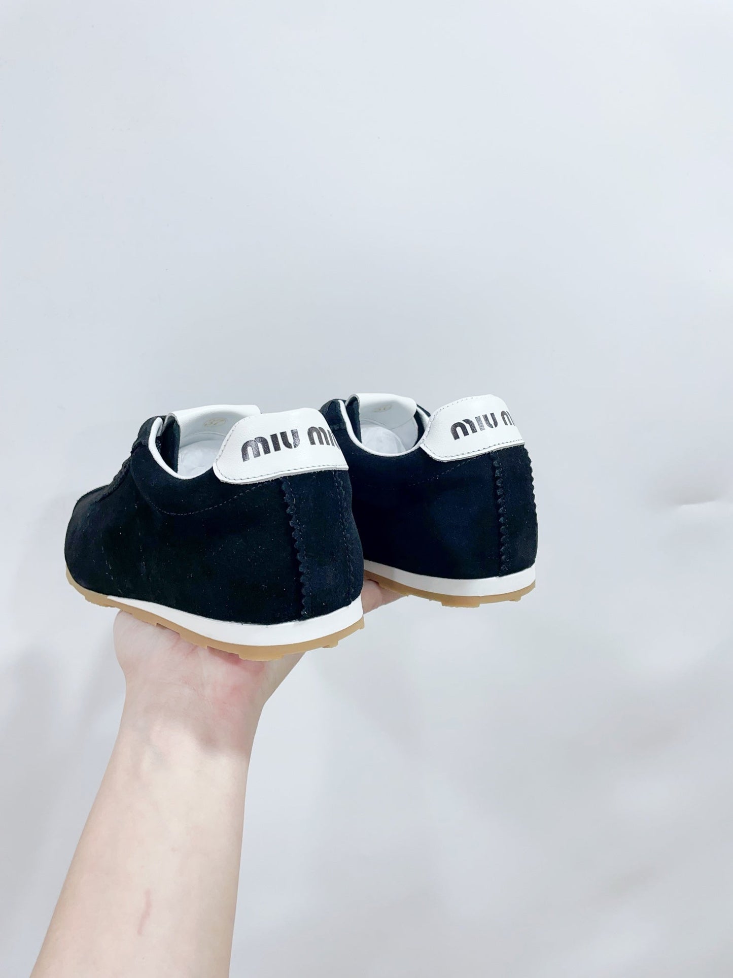 PLUME SUEDE SNEAKERS BLACK - 35