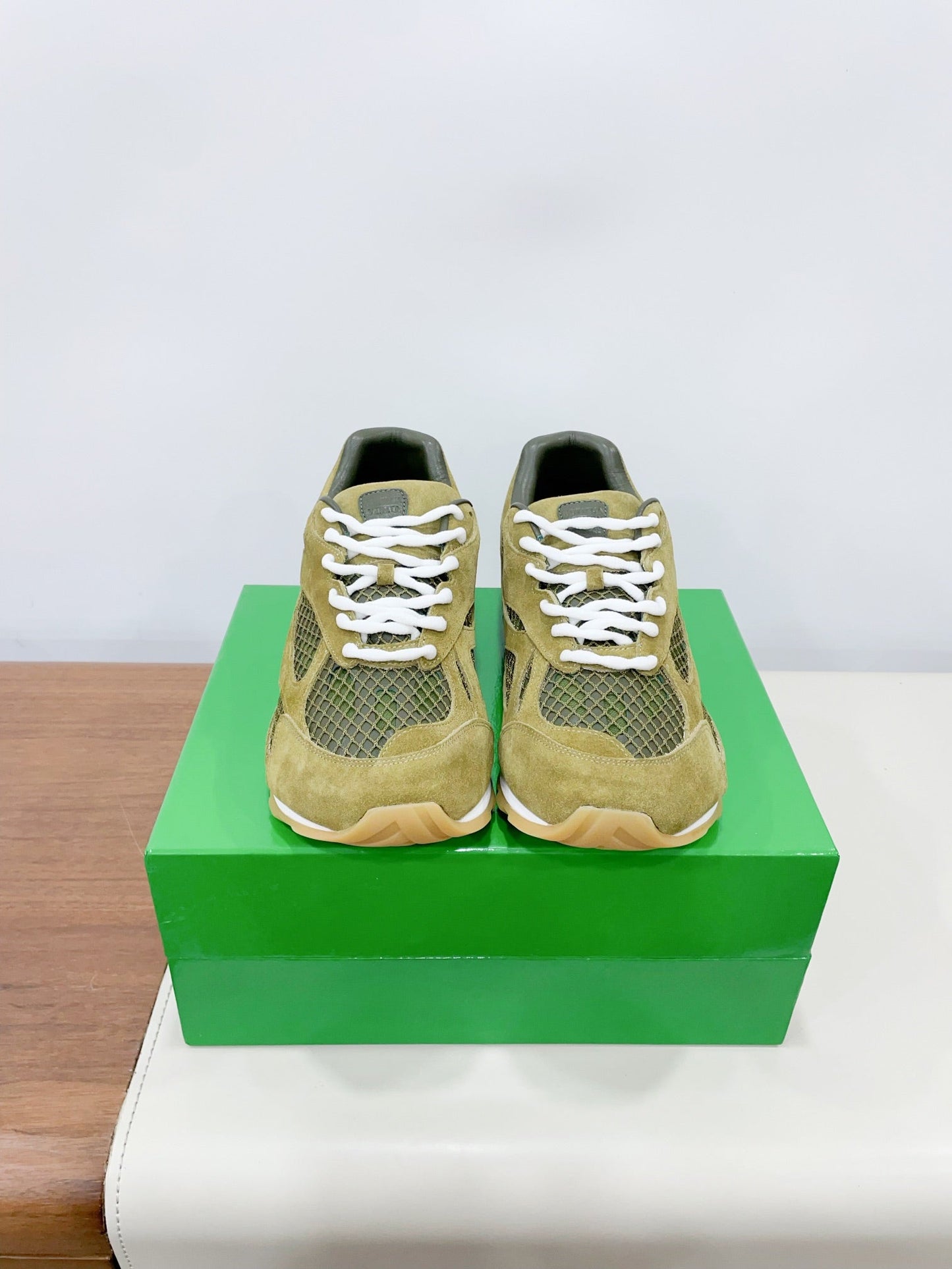 ORBIT SNEAKER IN OLIVE GREEN SUEDE AND TECHNICAL MESH - 35