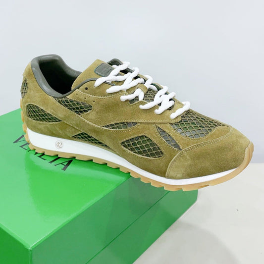 ORBIT SNEAKER IN OLIVE GREEN SUEDE AND TECHNICAL MESH - 35