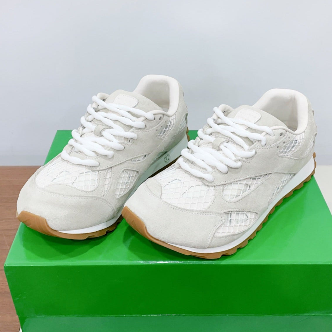 ORBIT SNEAKER IN SEA SALT SUEDE AND TECHNICAL MESH - 35
