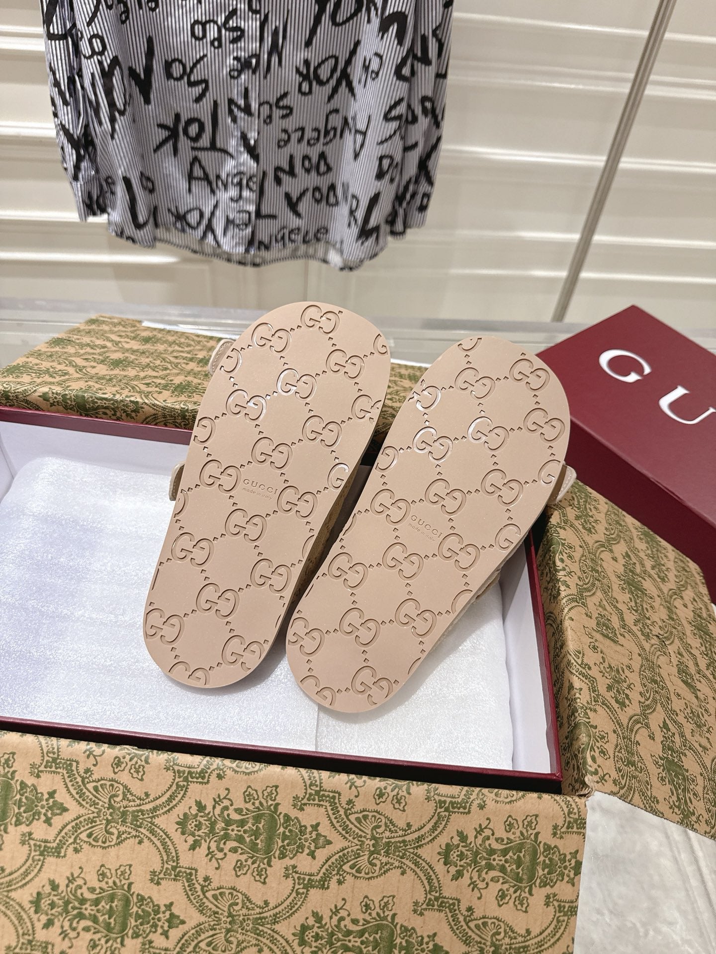 SANDALS IN NUDE BEIGE SUEDE EMBOSSED LOGO SILVER HARDWARE - 36
