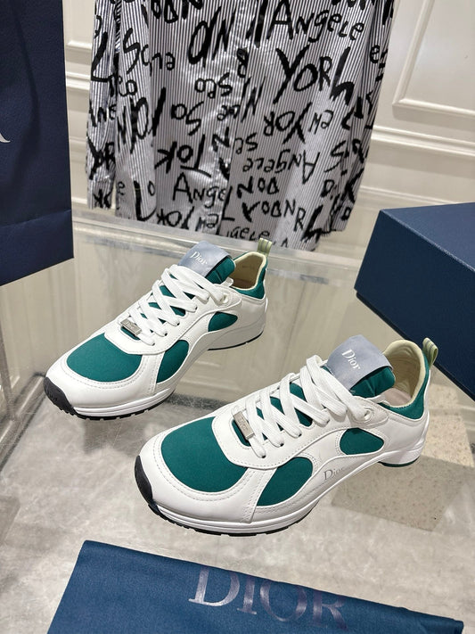 КРОСІВКИ DIOR 25S MILE СЕРІЇ 25 ММ З ТЕМНО-БІЛОЇ ТЕАЛОВОЇ ТЕЛЯЧОЇ ШКІРИ - 35