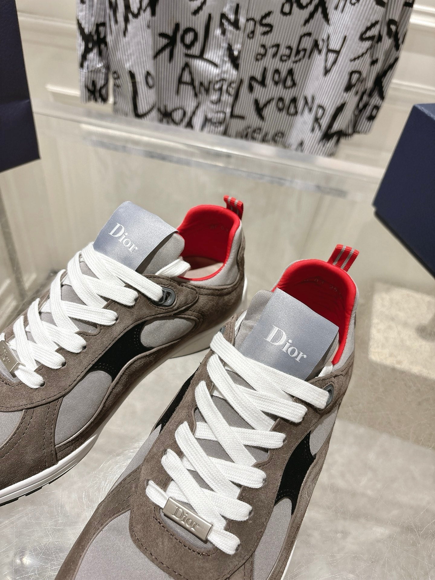 DIOR 25S MILE SERIES SNEAKERS 25MM IN BROWN SUEDE - 35