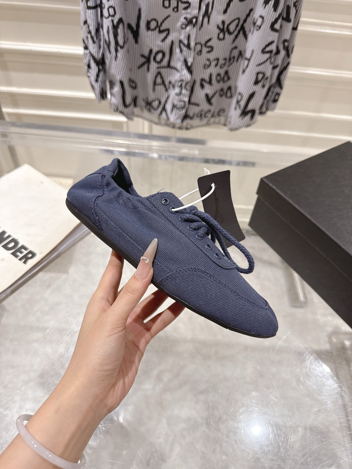 КРОСІВКИ PRADA 26S COLLAPSE З СИНЬОГО ПОЛОТНА