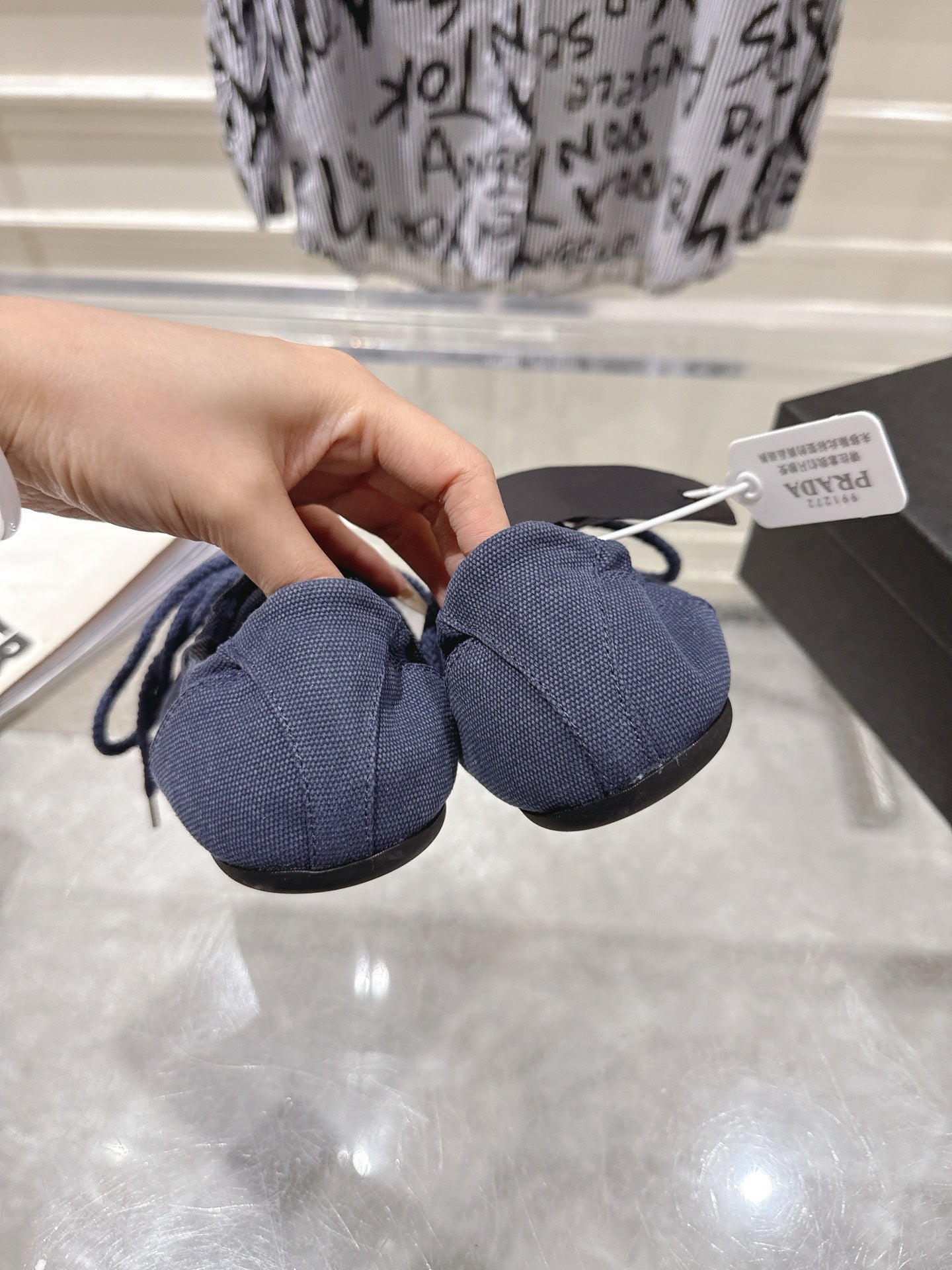 КРОСІВКИ PRADA 26S COLLAPSE З СИНЬОГО ПОЛОТНА