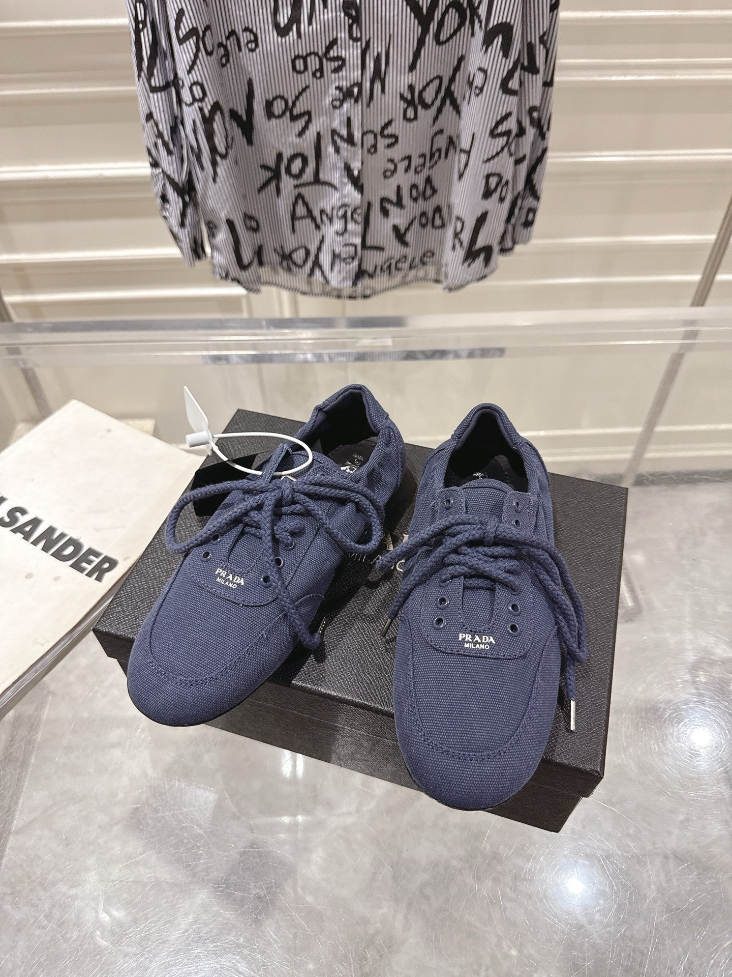 КРОСІВКИ PRADA 26S COLLAPSE З СИНЬОГО ПОЛОТНА