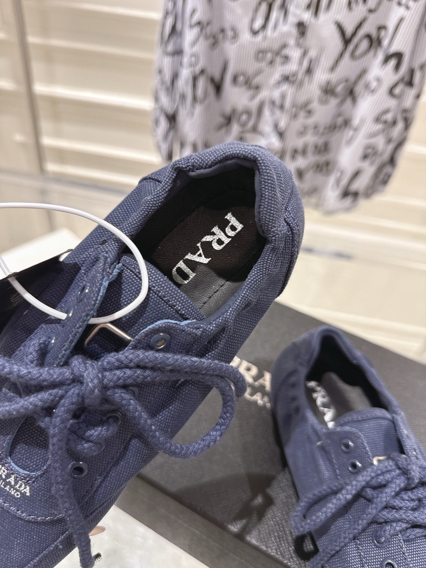 КРОСІВКИ PRADA 26S COLLAPSE З СИНЬОГО ПОЛОТНА