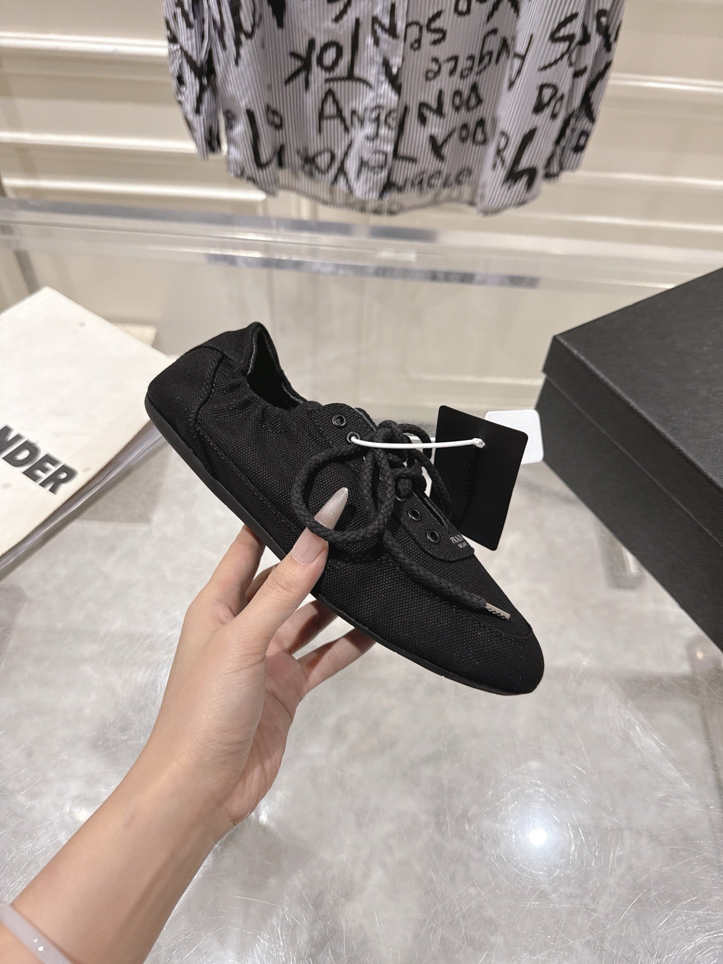 КРОСІВКИ PRADA 26S COLLAPSE З ЧОРНОГО ПОЛОТНА